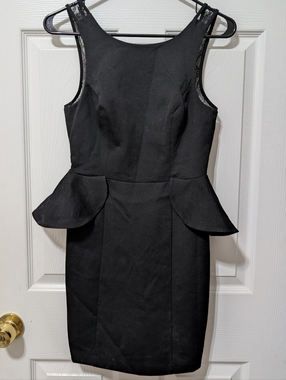 BCBGeneration Black Peplum Pencil Mini Dress Size 4